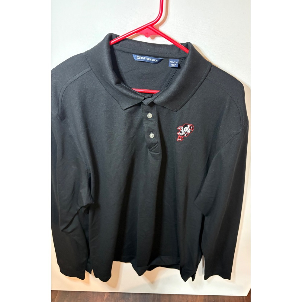 Cutter & Buck Ohio State Buckeyes Polo Shirt Mens XXL Black Long Sleeve Brutus